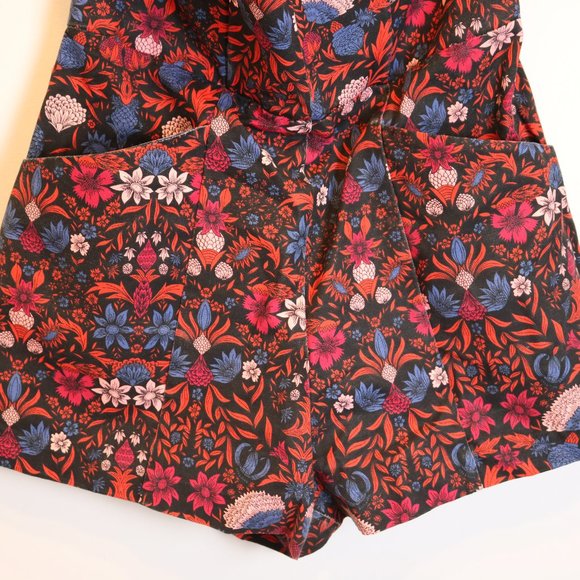 Floral Tropical Patterned Strapless Romper - Picture 12 of 16